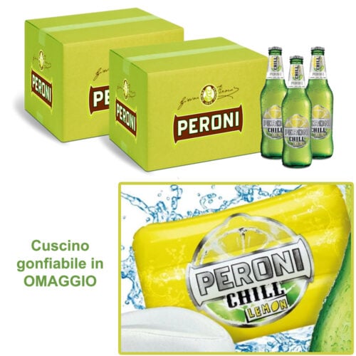 Pacchetto 48 Peroni Chill Lemon + Cuscino Gonfiabile