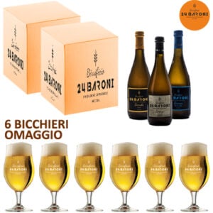 12 Bt di Birra Artigianale 24 Baroni cl 75 + 6 Calici in OMAGGIO