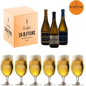 6 Bt di Birra Artigianale 24 Baroni cl 75 + 6 Calici