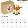 6 Birra Moretti Gran Cru cl 75 + 6 Calici Moretti