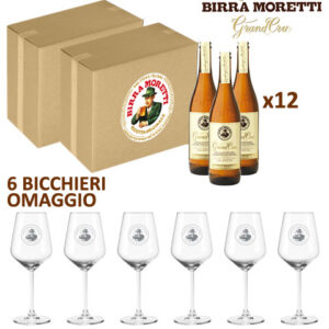 12 Birra Moretti Gran Cru cl 75 + 6 Calici in OMAGGIO