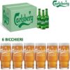 24 bt di Birra Carlsberg 33 cl + 6 Bicchieri Carlsberg