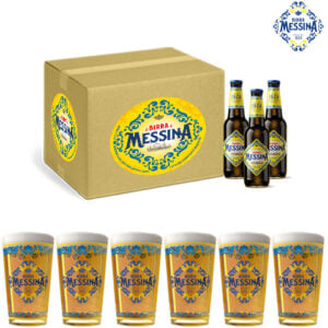 Birra Messina cl 33 con Bicchieri