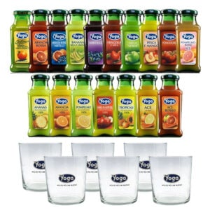 48 bt di Succo Yoga a Scelta cl 20 + 6 Bicchieri in Omaggio