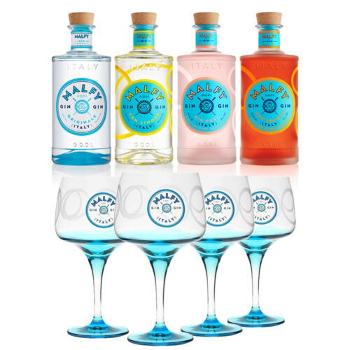 6 bt di Gin Malfy cl 70 + 6 Calici Balloon Malfy