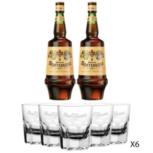 Pacchetto 2 bt di Montenegro con Bicchieri Shot