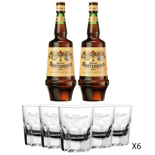 Pacchetto 2 bt di Montenegro con Bicchieri Shot