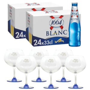 48 Birra Kronenbourg 1664 Blanc cl 33 + 6 Bicchieri Balloon OMAGGIO