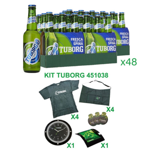 48 Birra Tuborg cl 33 + Kit Tuborg 451038