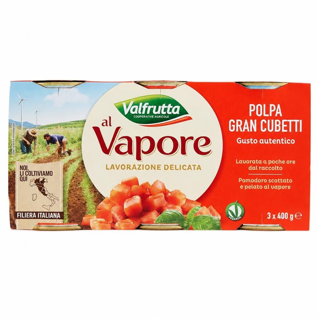 Pelati al vapore g 400 tris Valfrutta