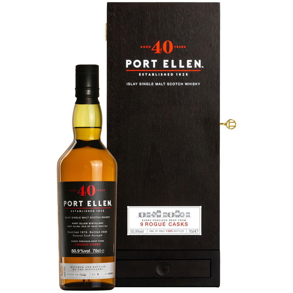 Whisky Port Ellen 40 Anni 9 Rogue Casks cl 70 Cassetta Legno