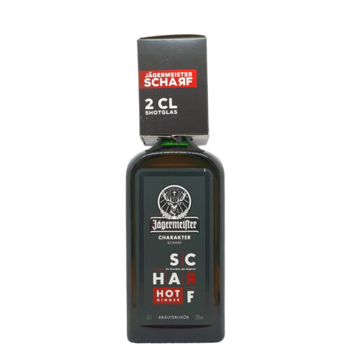 Amaro Jagermeister Scharf Hot Ginger cl 70 + 1 Bicchiere shot cl 2