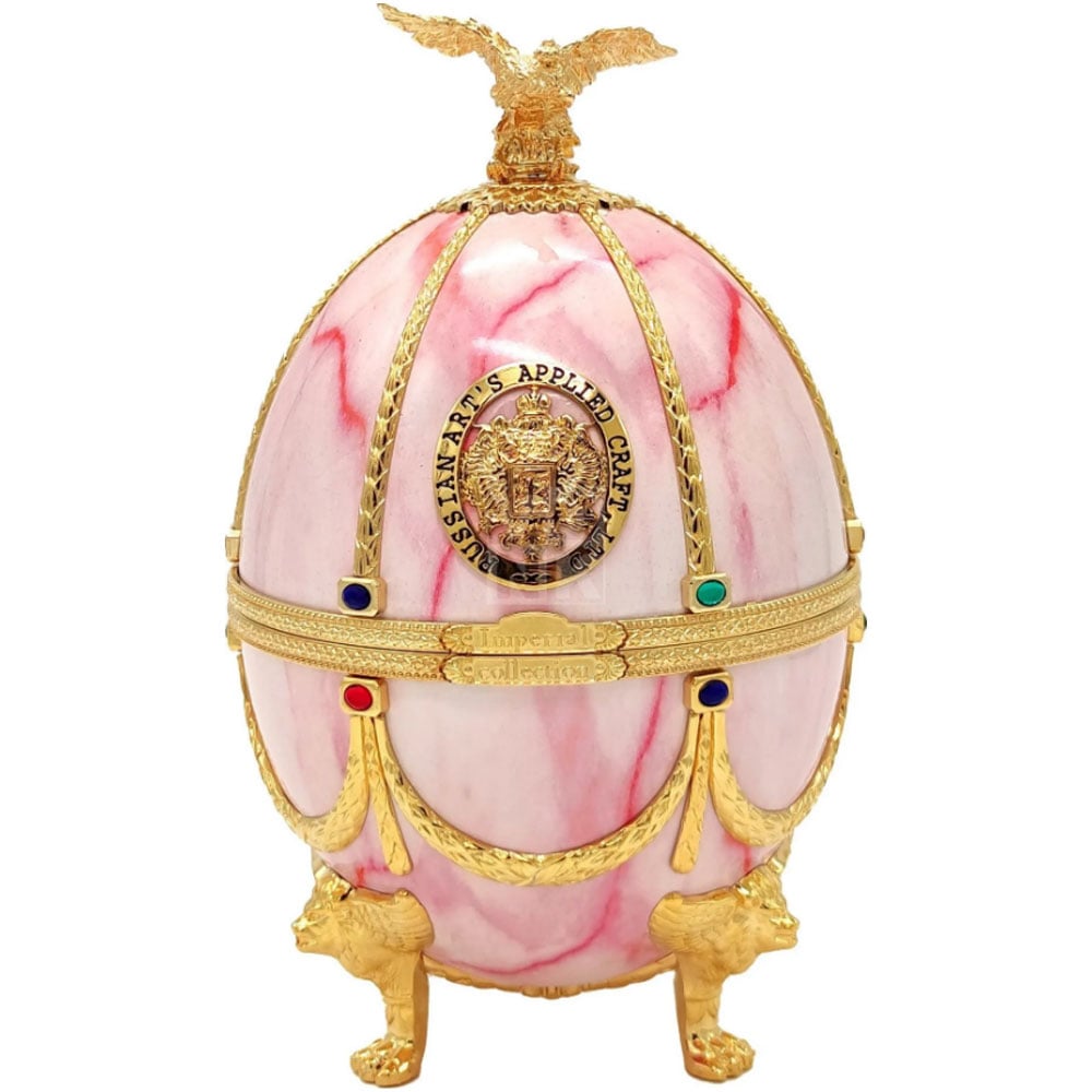 Vodka Imperial Collection Egg Marmo Rosa Uovo Astuccio in velluto