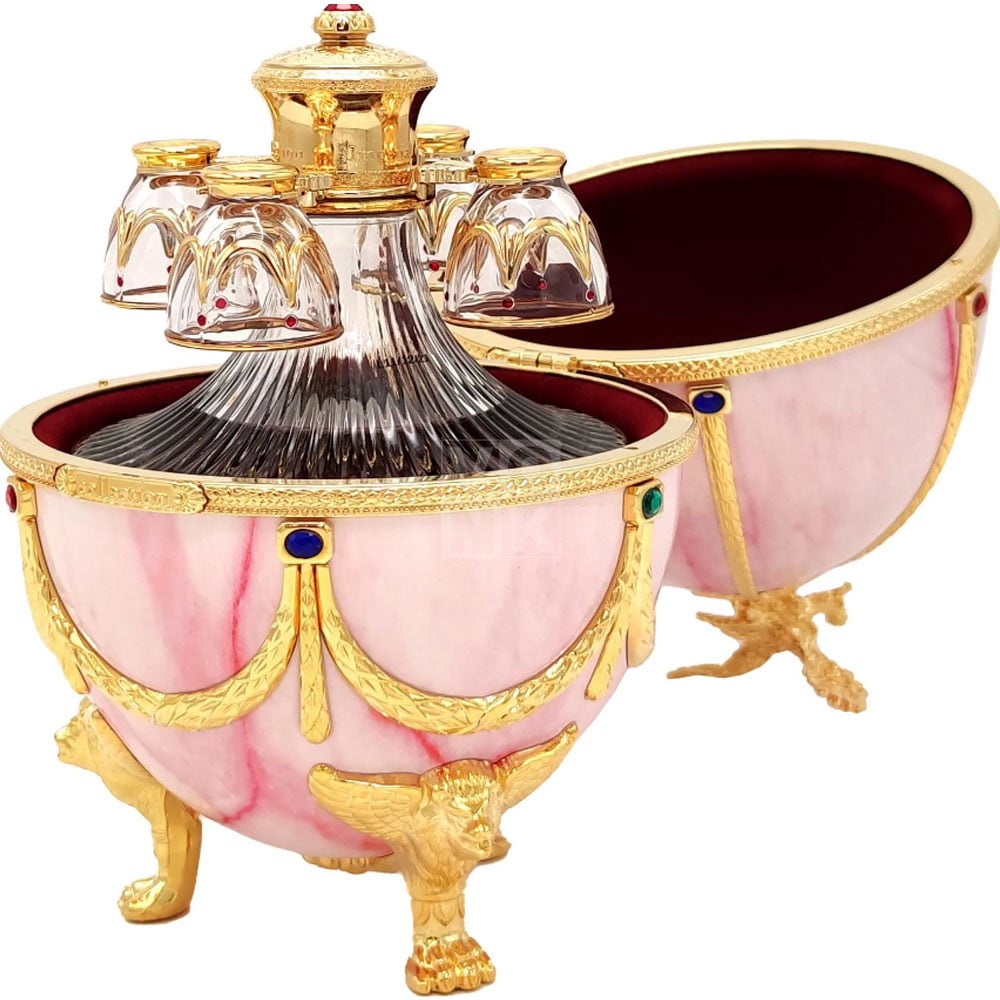 Vodka Imperial Collection Egg Marmo Rosa Uovo Astuccio In Velluto - Image 2