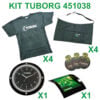 Kit Tuborg 451038 - 4 t-shirt 4 grembiul 1 rendiresto 1 orologio parete