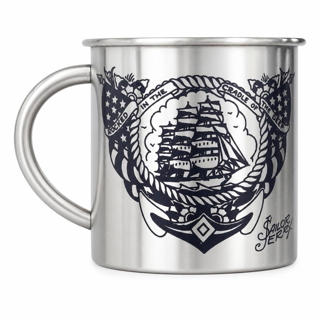 Tazza Sailor Jerry Mug Vintage Style in acciaio