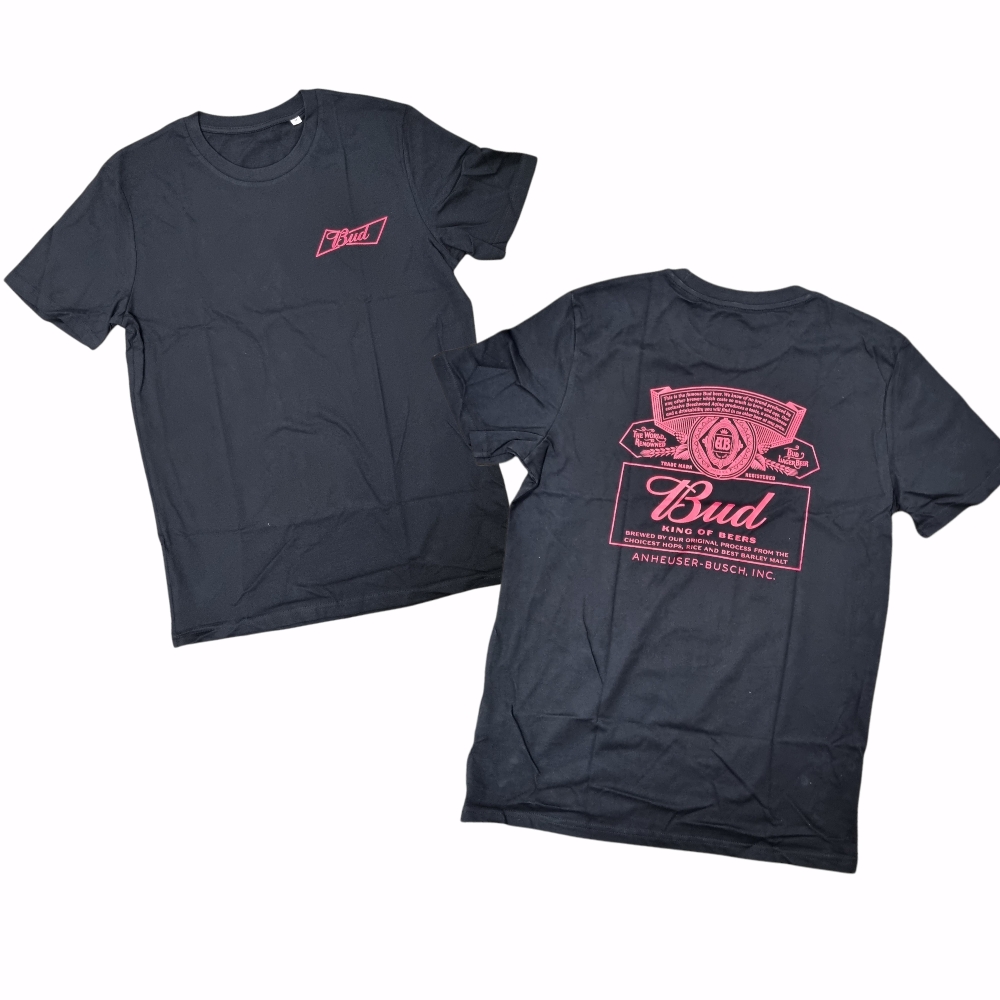 Maglietta T-Shirt nera Bud unisex misura XL