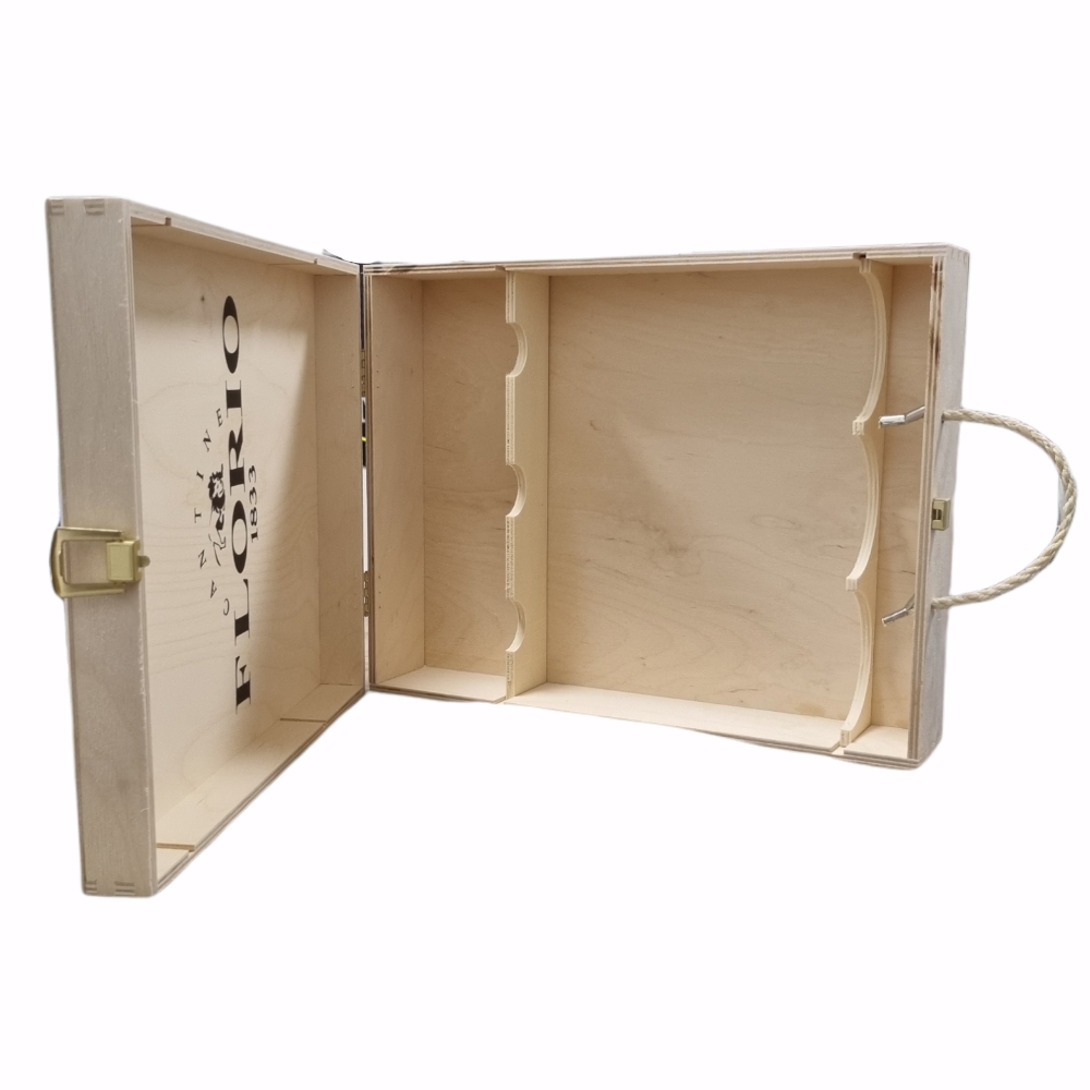 Cassetta 3 Bottiglie Florio in Legno