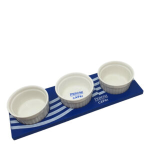 Vassoio Peroni Nastro Azzuro Capri Ciotoline in Ceramica