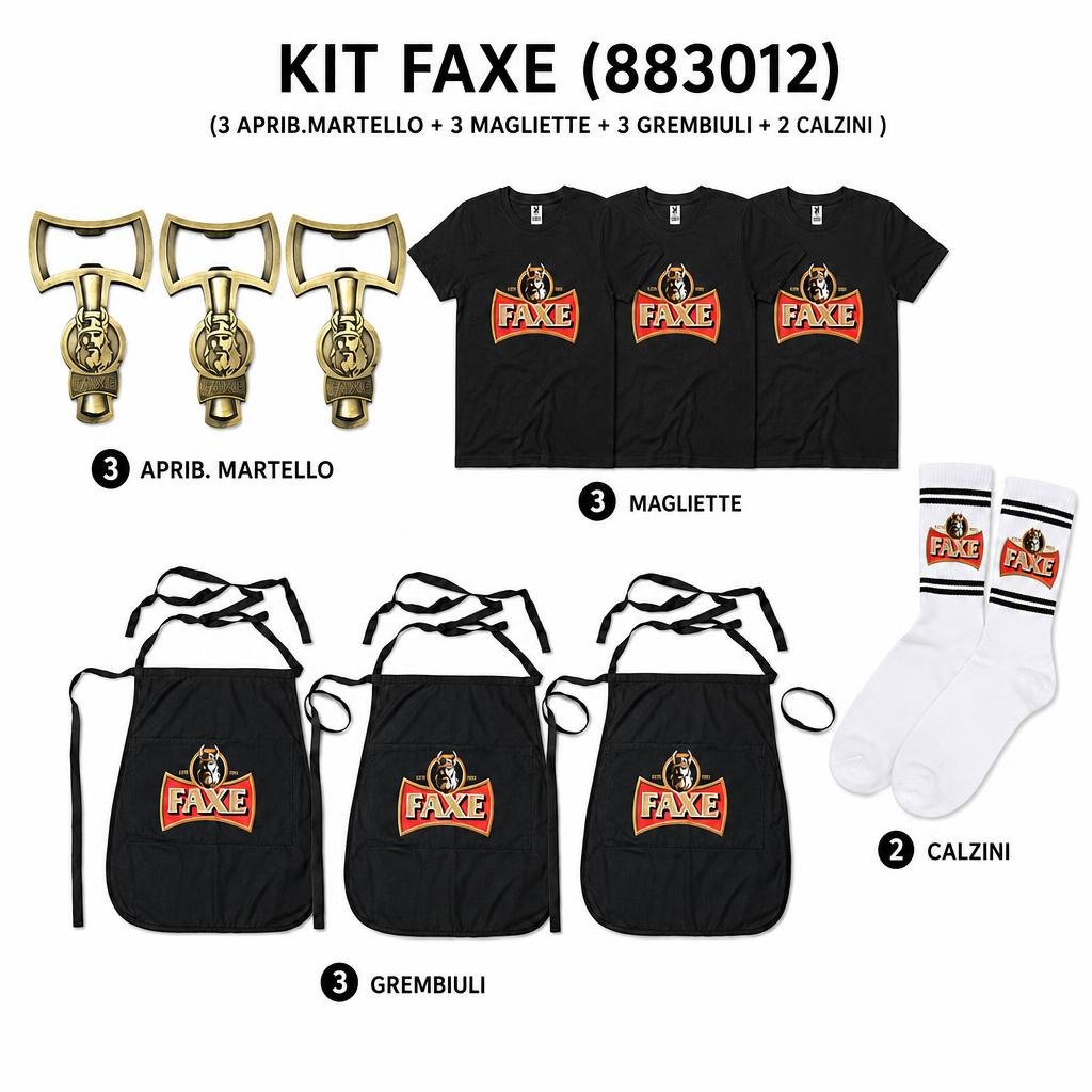 Kit faxe (883012) (3 aprib.martello + 3 magliette + 3 grembuli + 2 calzini )