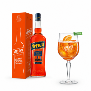 Aperol Bundle Aperitivi: Aperol Lt 3 Astucciato Con Omaggio Bicchiere Calice Aperol Spritz X6