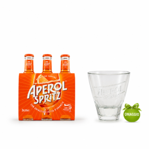 Aperol Spritz Tris Pack 20 cl X48 con Bicchiere Granity Aperol Soda Basso in Omaggio