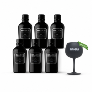 Bulldog Distillati Bundle 6x Gin Bold Black 70cl Con Bicchiere Calice Balloon Nero Omaggio