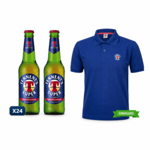 Tennent's Bundle Birre Super 33Cl X24 Con Maglietta Polo Uomo Taglia L In Omaggio