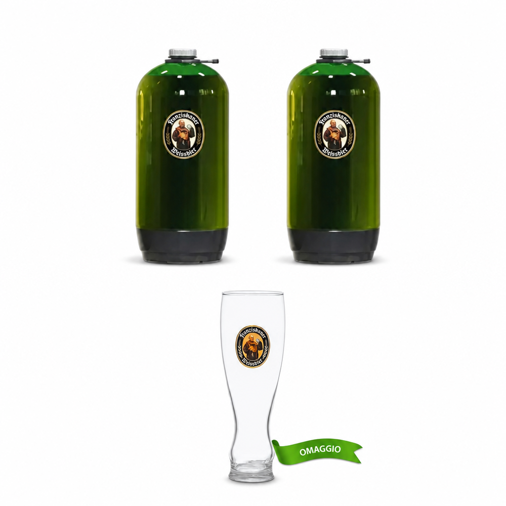 Franziskaner Birre Bundle 2 Fusti Bionda Lt 12 Pet Con Ombaggio Bicchiere Cl 30 X6