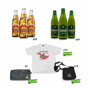 Ceres Bundle Birre: 3x Strong Ale Bionda 33cl + 3x Premium Lager 33cl Con Kit Red Erik In Omaggio