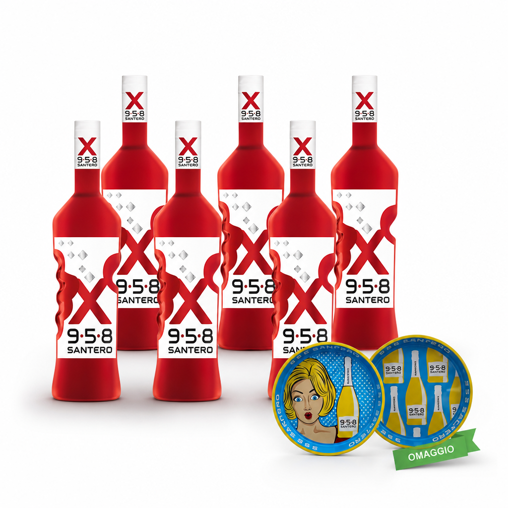 Santero Aperitivi Bundle 6x Aperitivo 958 Mix Lt 1 Con Vassoio Metallo Omaggio