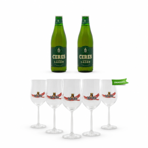 Ceres Bundle Birre Premium Lager 33 cl X24 con Bicchiere Calice Ceres Red Erik Omaggio