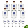 Fabbri Distillati Bundle Gin Amarena 6 Bottiglie da 70 cl con Omaggio Bicchieri Calici Spritz Bologna