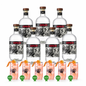 Espolon Distillati Bundle - 6 Bottiglie Tequila Blanco 70 cl Con Set Di 6 Bicchieri Omaggio