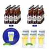 Hoegaarden Birre Bundle 2x Birra White 33cl X24 con Vassoio Blu e Bicchiere 25cl Omaggio