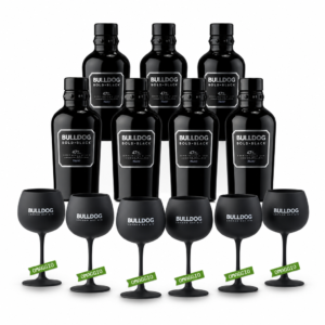 Bulldog Distillati Bundle 6x Gin Bold Black 70cl Con Bicchiere Calice Balloon Nero Omaggio
