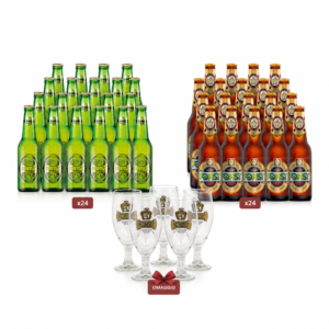 Forst Bundle Birre Selezione 1857 e Kronen 33cl Con Omaggio Bicchieri Calice per Brindisi Perfetto