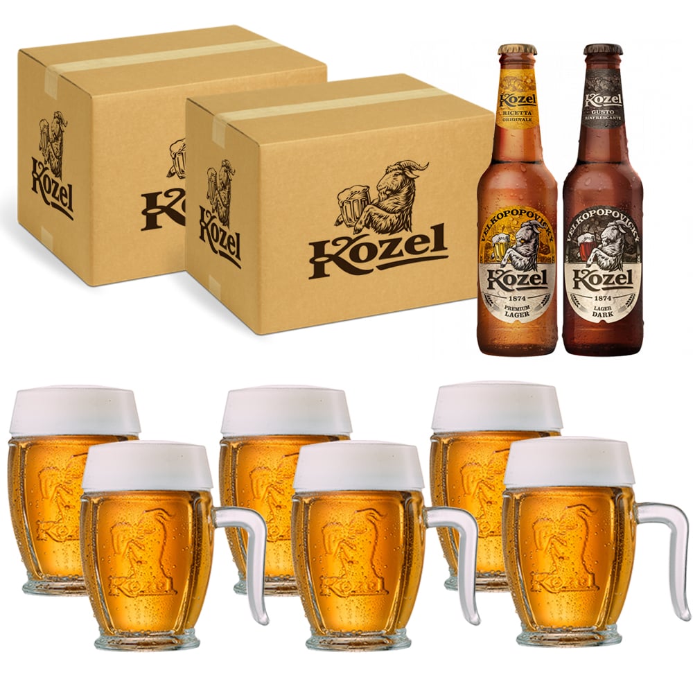 48 Birra Kozel a scelta cl 33 + 6 Boccali Kozel 