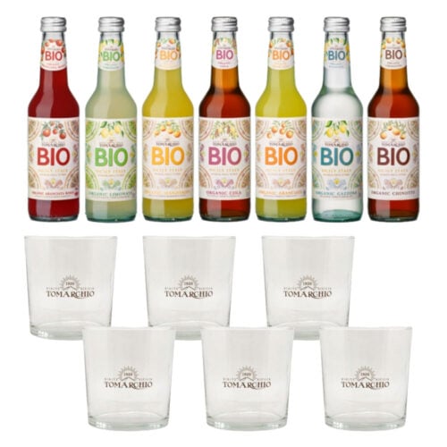 4x24 Bibite Tomarchio BIO a Scelta + 6 Bicchieri Omaggio