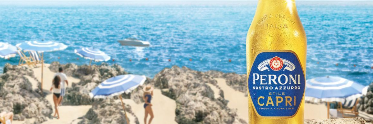 Lasciati conquistare dal gusto unico di Peroni Nastro Azzurro Stile Capri e vivi l’estate italiana in ogni sorso!